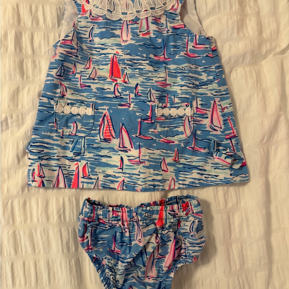 Lilly Pulitzer Sailboat Print Baby Dress and Bloomers from Saks - Picture 4 of 7